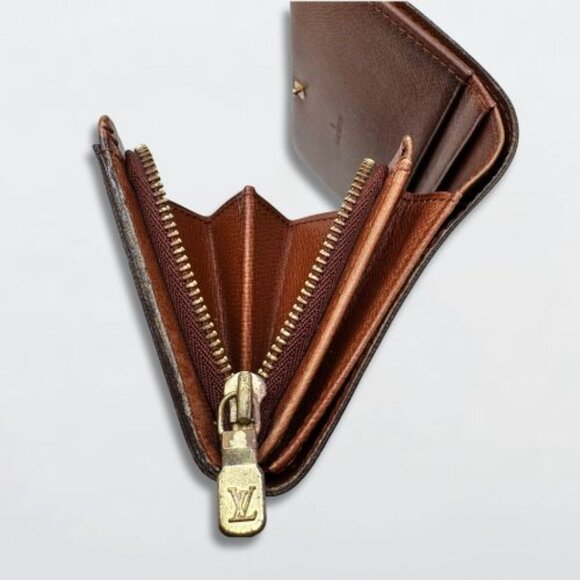 Louis Vuitton Tresor Bifold Wallet Porte Monnaie Vier Monogram Canvas Brown OS - Picture 4 of 13